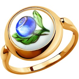 Кольцо из золота с финифтью 781016