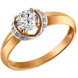 Кольцо из золота со Swarovski Zirconia 81010031