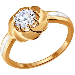 Помолвочное кольцо из золота со Swarovski Zirconia 81010165