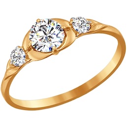Помолвочное кольцо из золота со Swarovski Zirconia 81010188