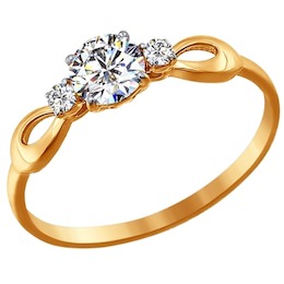 Помолвочное кольцо из золота со Swarovski Zirconia 81010197