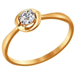 Помолвочное кольцо из золота со Swarovski Zirconia 81010199