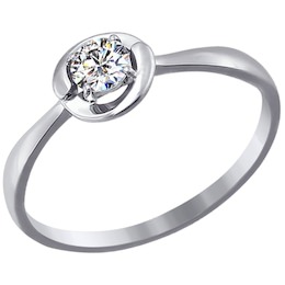 Помолвочное кольцо из белого золота со Swarovski Zirconia 81010200