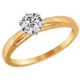 Помолвочное кольцо из золота со Swarovski Zirconia 81010209