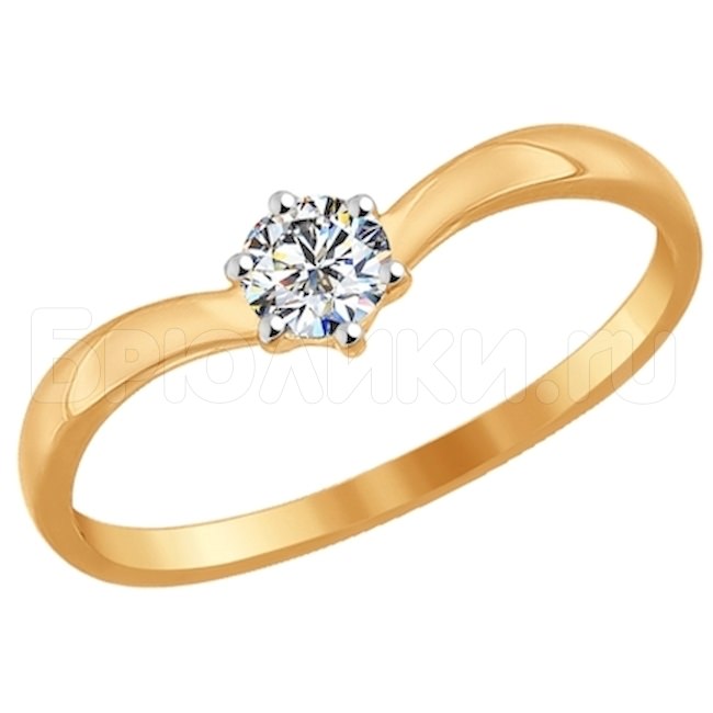 Помолвочное кольцо из золота со Swarovski Zirconia 81010211