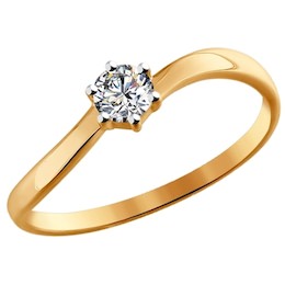 Помолвочное кольцо из золота со Swarovski Zirconia 81010212