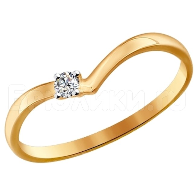 Помолвочное кольцо из золота со Swarovski Zirconia 81010213