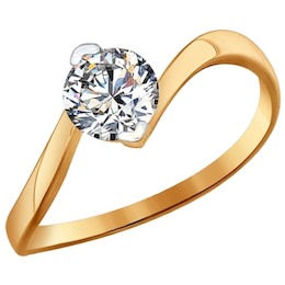 Помолвочное кольцо из золота со Swarovski Zirconia 81010219
