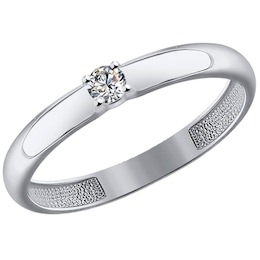 Помолвочное кольцо из белого золота со Swarovski Zirconia 81010222
