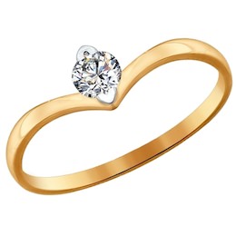 Помолвочное кольцо из золота со Swarovski Zirconia 81010223