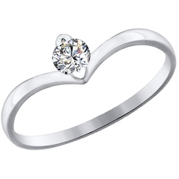 Помолвочное кольцо из белого золота со Swarovski Zirconia 81010224