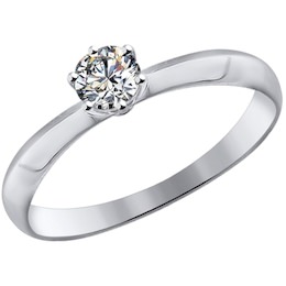 Помолвочное кольцо из белого золота со Swarovski Zirconia 81010226