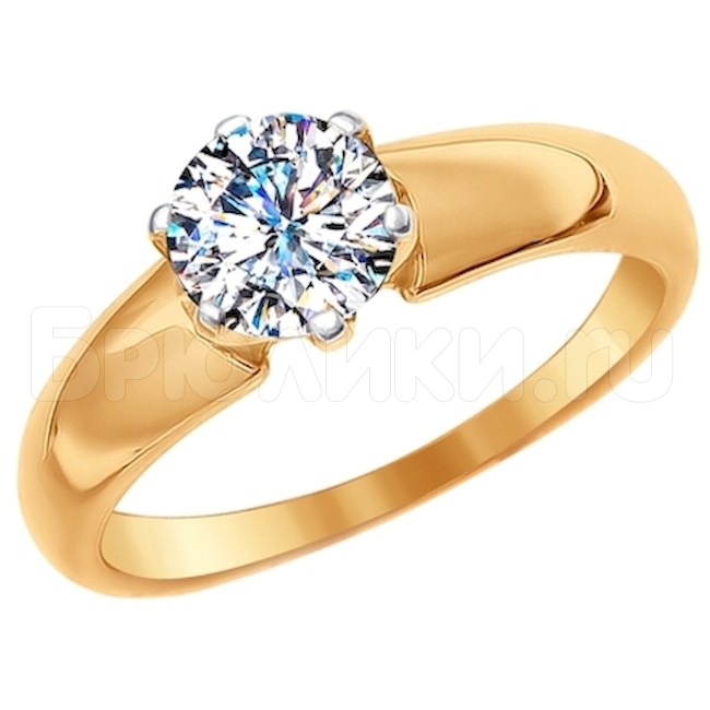 Помолвочное кольцо из золота со Swarovski Zirconia 81010236