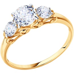 Кольцо из золота со Swarovski Zirconia 81010256
