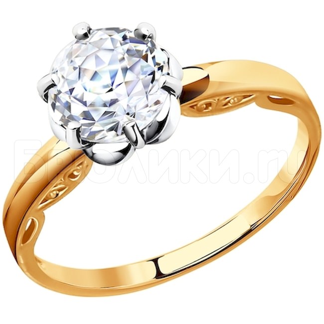 Кольцо из золота со Swarovski Zirconia 81010271