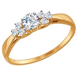 Помолвочное кольцо из золота со Swarovski Zirconia 81010274