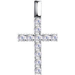 Крест из белого золота  со Swarovski Zirconia 81030073