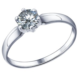 Помолвочное кольцо из серебра с фианитом 89010001