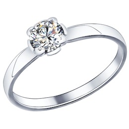 Помолвочное кольцо из серебра с фианитом 89010010