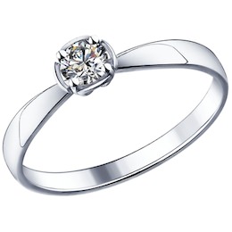 Помолвочное кольцо из серебра с фианитом 89010015