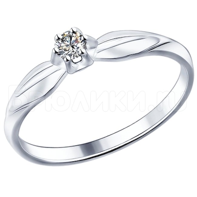 Помолвочное кольцо из серебра с фианитом 89010017