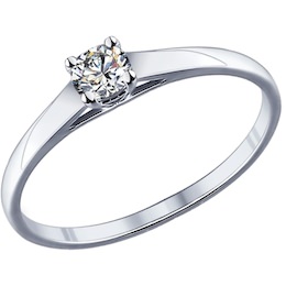Помолвочное кольцо из серебра с фианитом 89010021