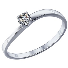 Помолвочное кольцо из серебра с фианитом 89010022