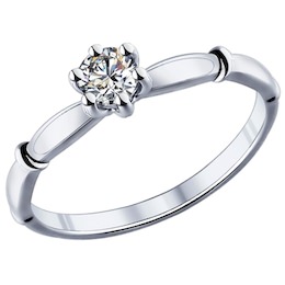 Помолвочное кольцо из серебра с фианитом 89010024