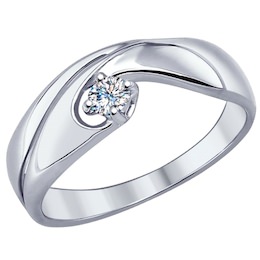Кольцо из серебра с swarovski zirconia 89010036