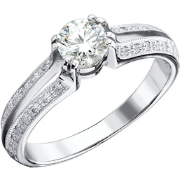 Помолвочное кольцо из белого золота с бриллиантами 9010002