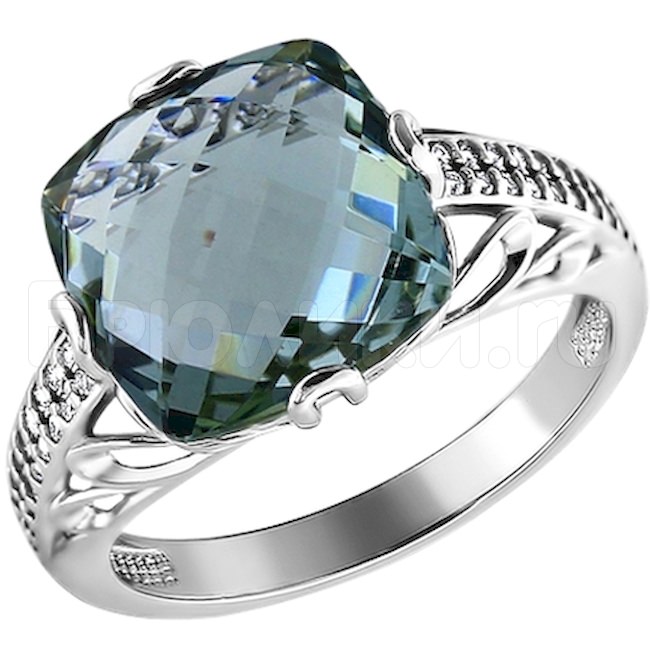 Роскошное кольцо с празиолитом 92010694