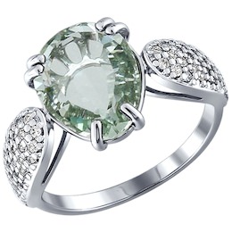 Серебряное кольцо с кварцем 92010779