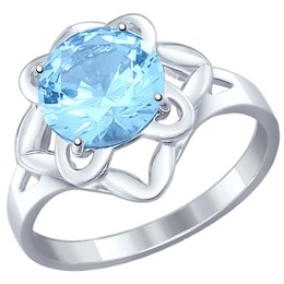 Кольцо из серебра с голубым топазом 92011236