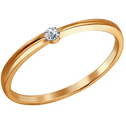 Помолвочное кольцо из золоченого серебра 93010157