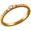 Помолвочное кольцо из золочёного серебра с фианитами 93010188