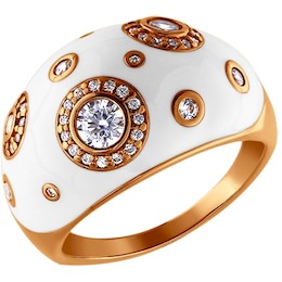 Позолоченные серебряное кольцо с эмалью 93010251