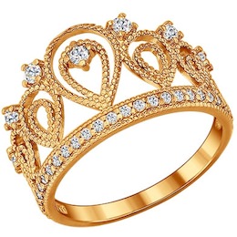 Позолоченное кольцо «Корона» 93010365