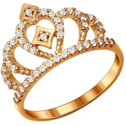 Позолоченное кольцо корона 93010366