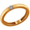 Помолвочное кольцо из золочёного серебра с фианитом 93010390