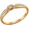 Помолвочное кольцо из золочёного серебра с фианитами 93010397