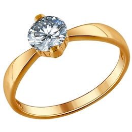 Помолвочное кольцо из позолоченного серебра 93010485