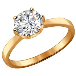 Помолвочное кольцо из позолоченного серебра 93010536