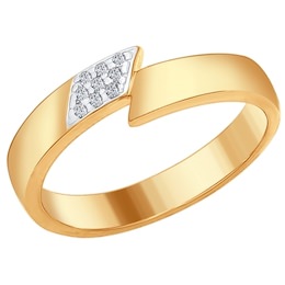 Кольцо из золочёного серебра с фианитами 93010566