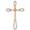 Крест из золочёного серебра с фианитами 93030217