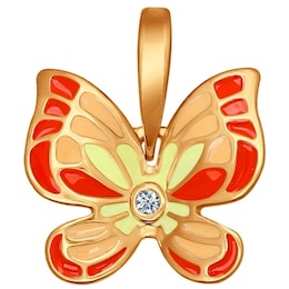 Позолоченный кулон с бабочкой 93030247