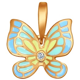 Кулон бабочка c эмалью 93030248