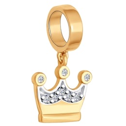 Подвеска-шарм «Корона» из золочёного серебра с фианитами 93030276
