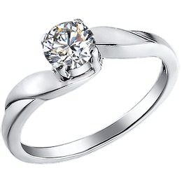 Кольцо для помолвки из родированного серебра 94010011