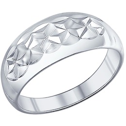 Кольцо из серебра с алмазной гранью 94010020