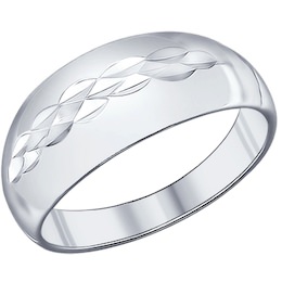 Кольцо из серебра с алмазной гранью 94010022